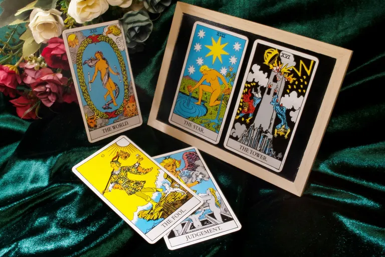 Tarot cards on a table