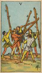 Three of Pentacles tarot card from the Rider–Waite Tarot Deck