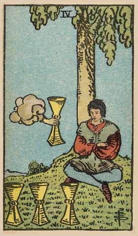 Four of Cups tarot card from the Rider–Waite Tarot Deck