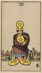 Three of Pentacles tarot card from the Rider–Waite Tarot Deck