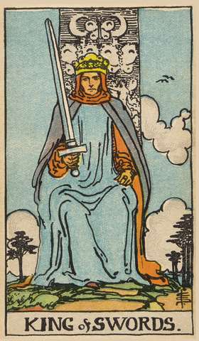 King of Swords tarot card from the Rider–Waite Tarot Deck
