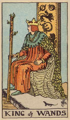 King of Wands tarot card from the Rider–Waite Tarot Deck