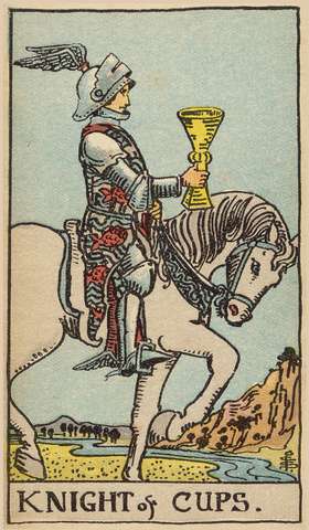 Knight of Cups tarot card from the Rider–Waite Tarot Deck