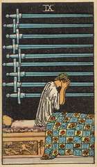The Moon tarot card from the Rider–Waite Tarot Deck