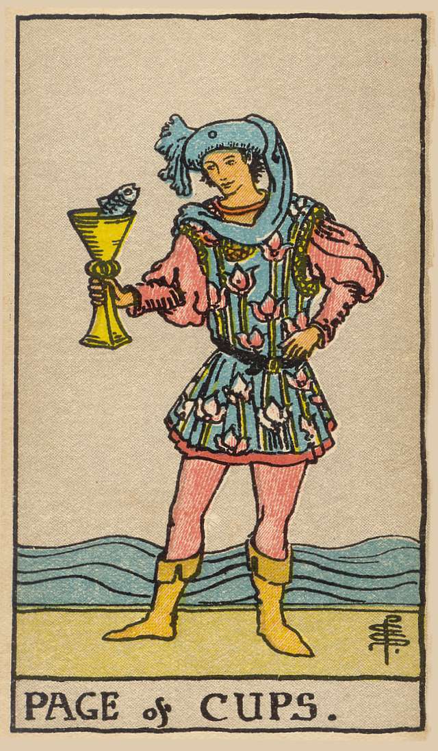 Page of Cups tarot card from the Rider–Waite Tarot Deck