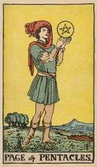Ace of Pentacles tarot card from the Rider–Waite Tarot Deck