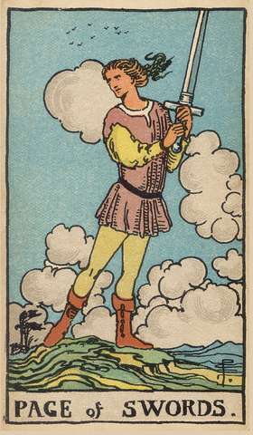 Page of Swords tarot card from the Rider–Waite Tarot Deck