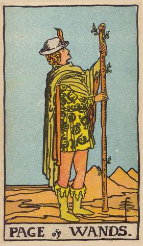 Page of Wands tarot card from the Rider–Waite Tarot Deck