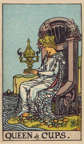 Queen of Cups tarot card from the Rider–Waite Tarot Deck