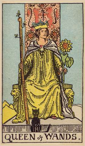 Queen of Wands tarot card from the Rider–Waite Tarot Deck