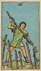 Strength tarot card from the Rider–Waite Tarot Deck