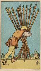 Three of Pentacles tarot card from the Rider–Waite Tarot Deck