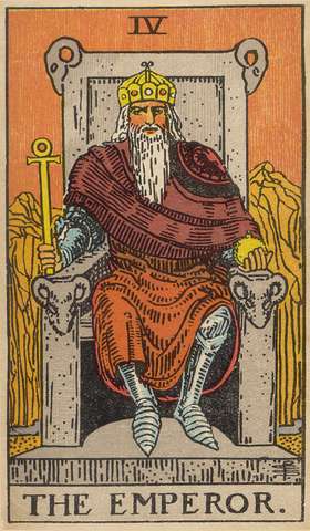 The Emperor tarot card from the Rider–Waite Tarot Deck