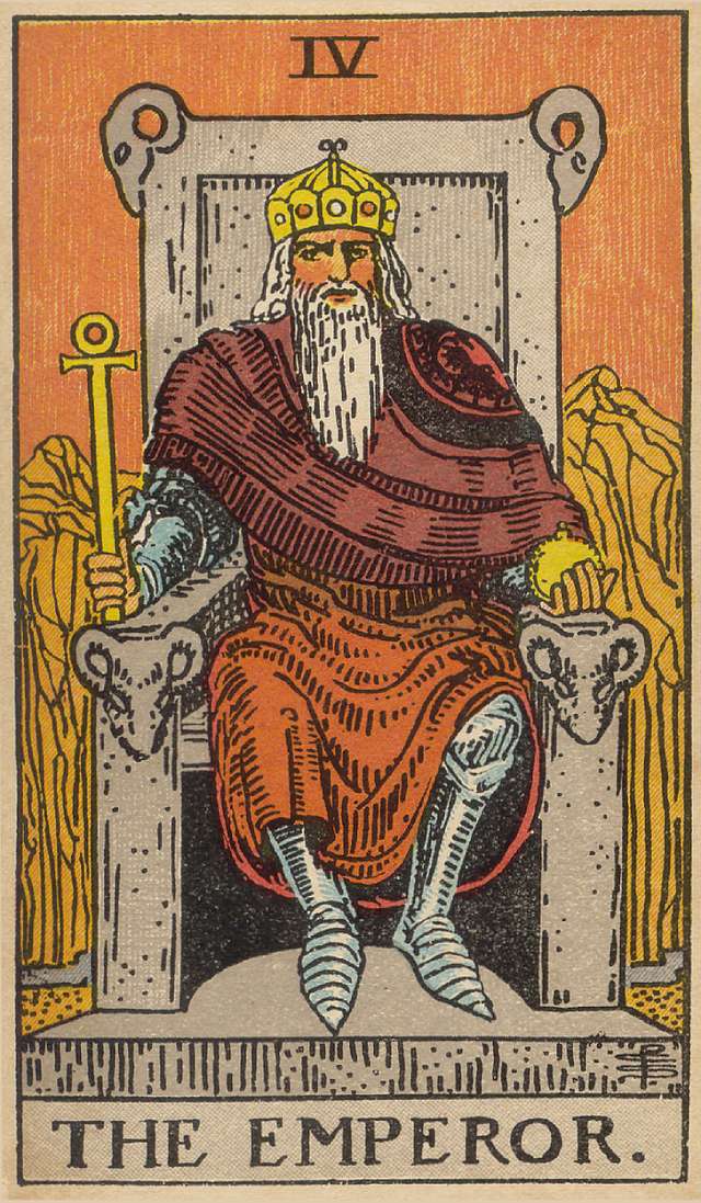 The Emperor tarot card from the Rider–Waite Tarot Deck
