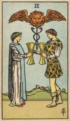 The Lovers tarot card from the Rider–Waite Tarot Deck